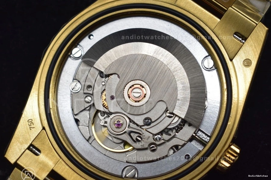 Black President 721 YG A2836 Breathable Plated Bracelet Markers Dial DayDate On 904L 40 GMF Crystal Steel V 0304